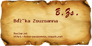 Bóka Zsuzsanna névjegykártya